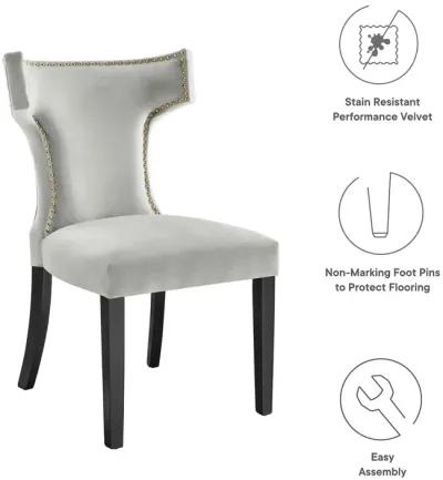 Curve Performance Velvet Dining Chairs - Set of 2