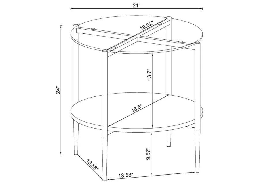 Cadee Round Glass Top End Table Clear and Chrome