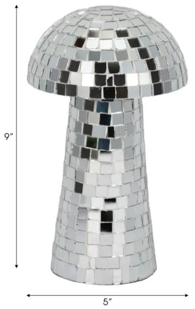 9" Mosaic Mushroom, Silver