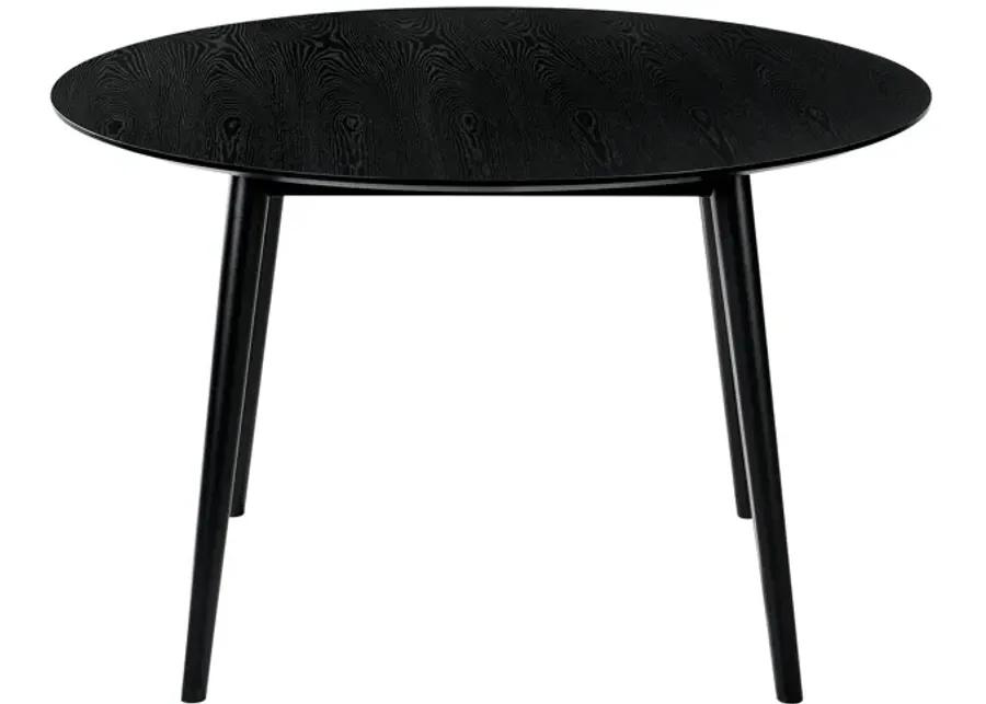 Arcadia 48" Round Dining Table in Black Wood