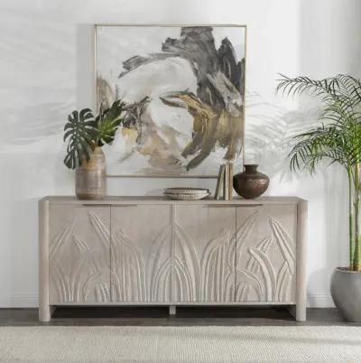 Ledro 82" Solid Wood White Washed Buffet Sideboard