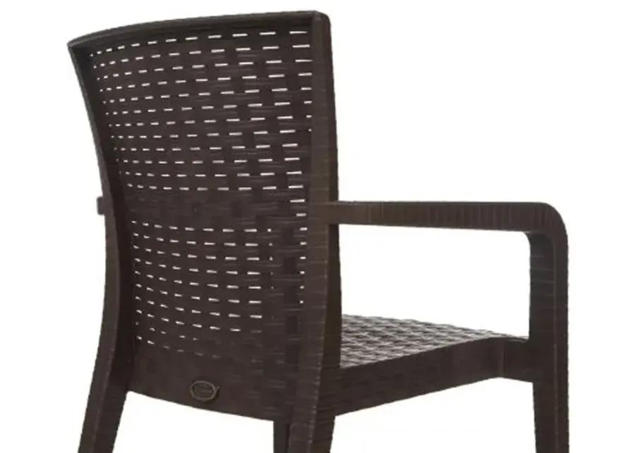 Alberta Set of 2 Stackable Armchair-Brown