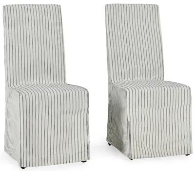 Arianna Upholstered Dining Chair Striped Set of 2