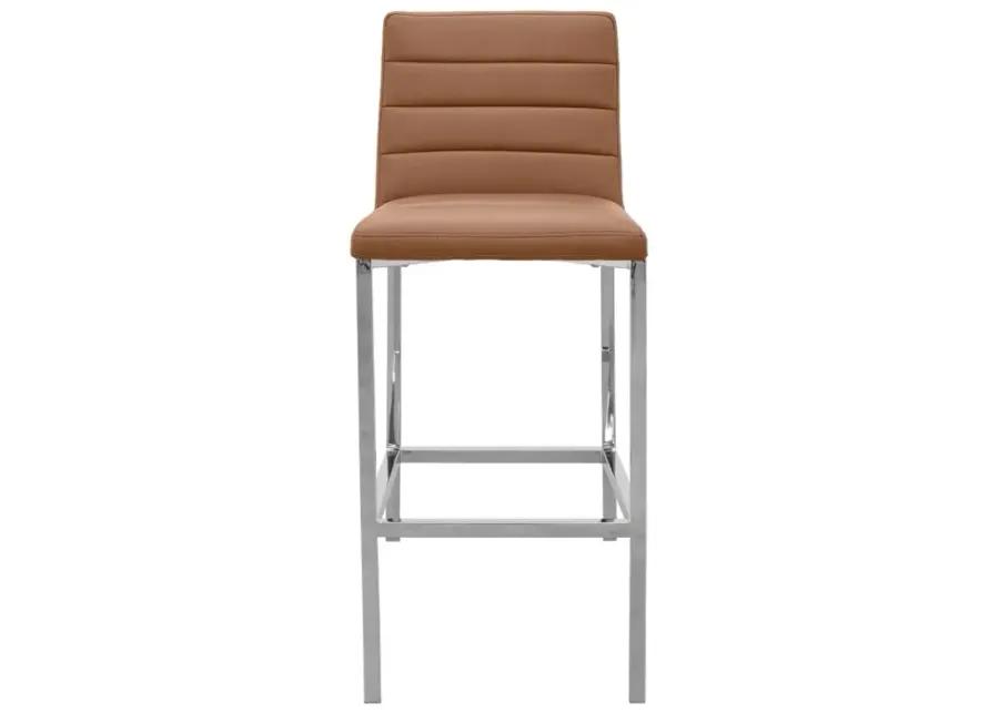 Amalfi Metal Back Bar Stool in Cognac