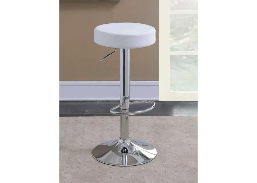 Ramses Adjustable Backless Bar Stool Chrome and White