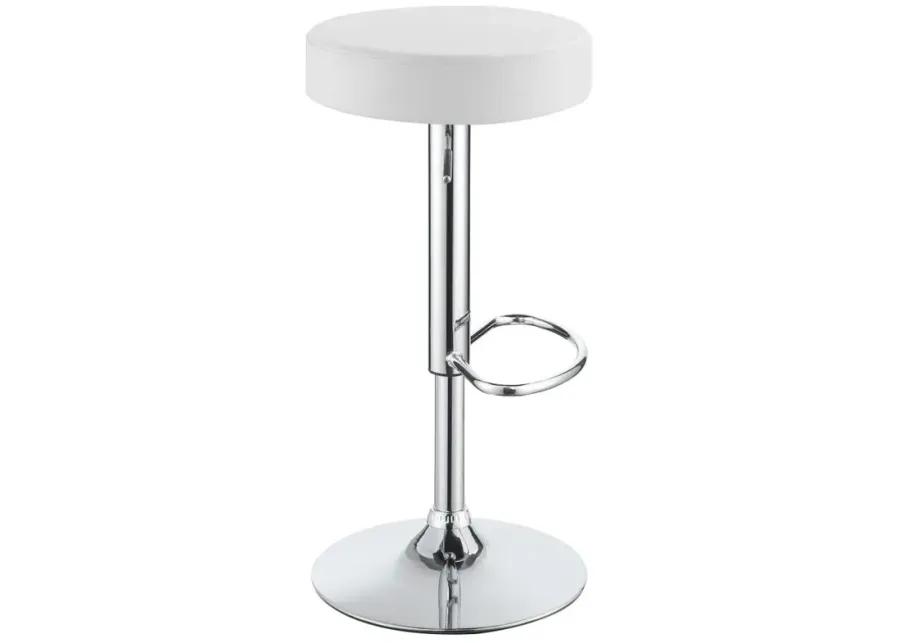 Ramses Adjustable Backless Bar Stool Chrome and White