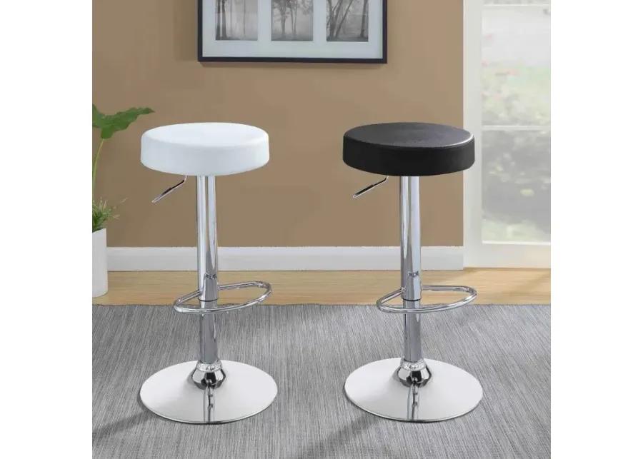 Ramses Adjustable Backless Bar Stool Chrome and White