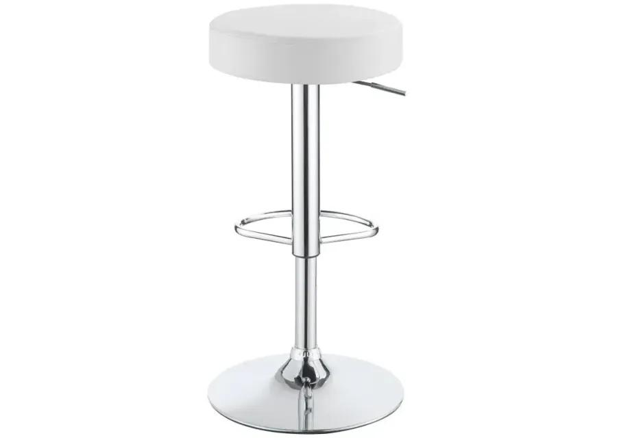 Ramses Adjustable Backless Bar Stool Chrome and White