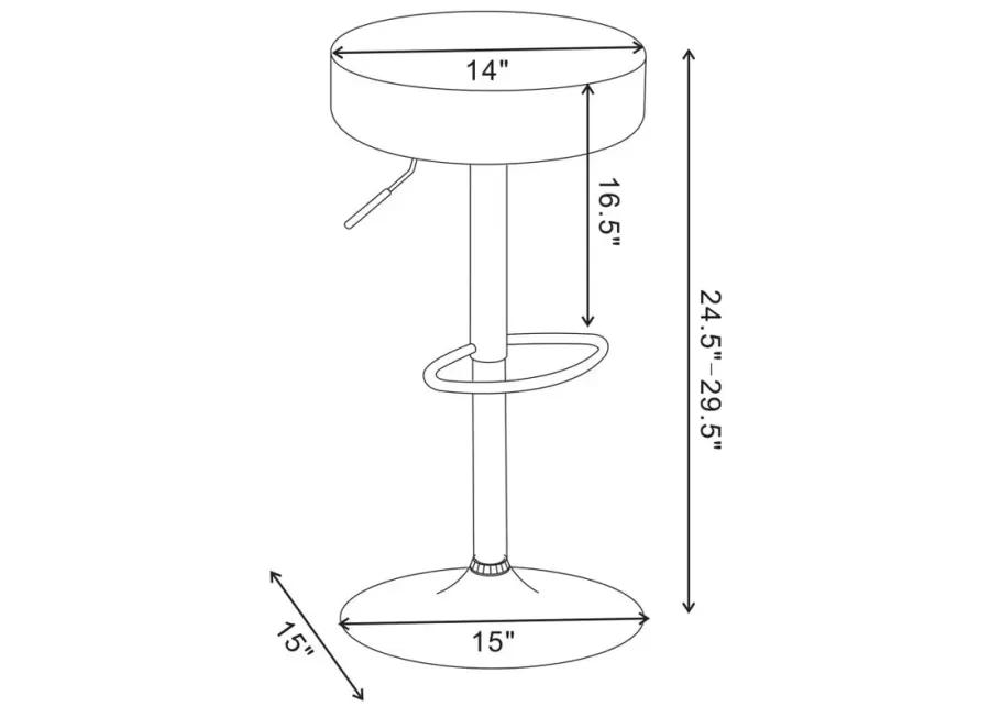 Ramses Adjustable Backless Bar Stool Chrome and White