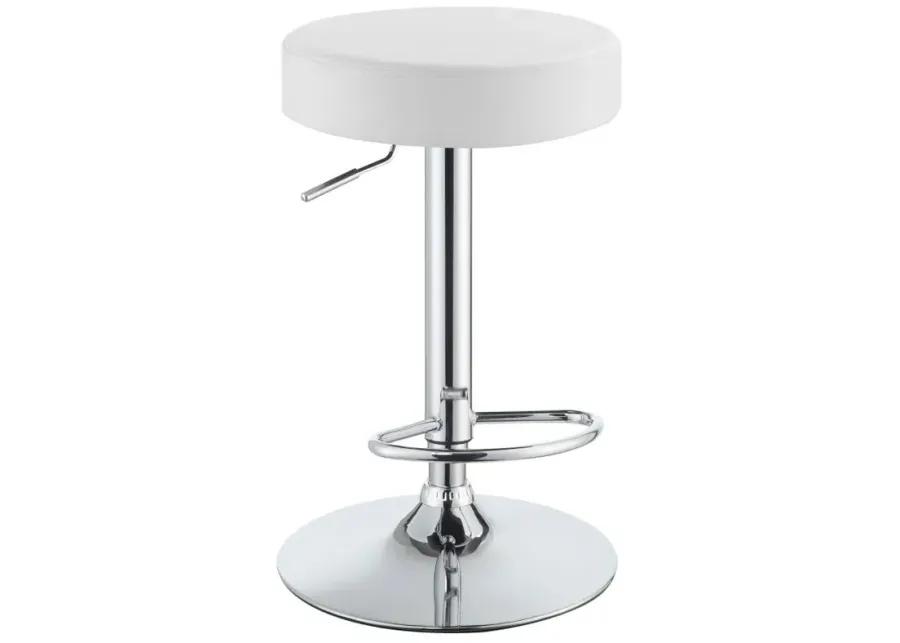 Ramses Adjustable Backless Bar Stool Chrome and White