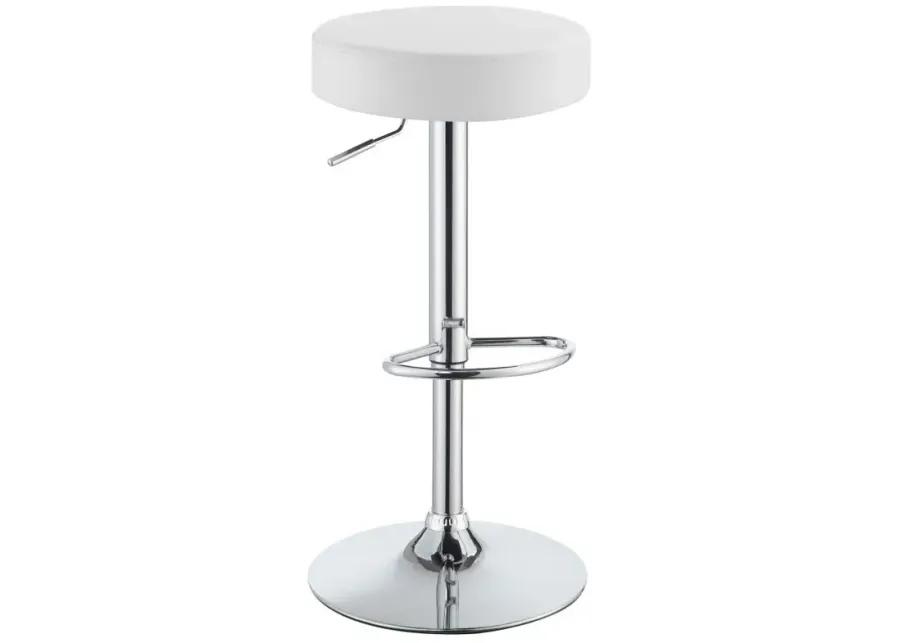 Ramses Adjustable Backless Bar Stool Chrome and White