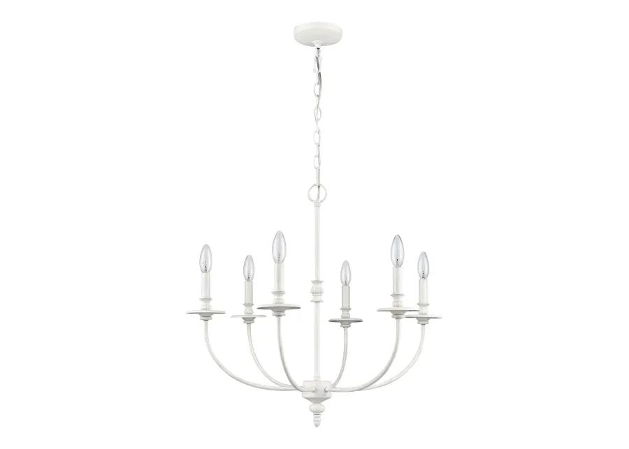 Hartford 25" Wide 6-Light Chandelier - Farmhouse White