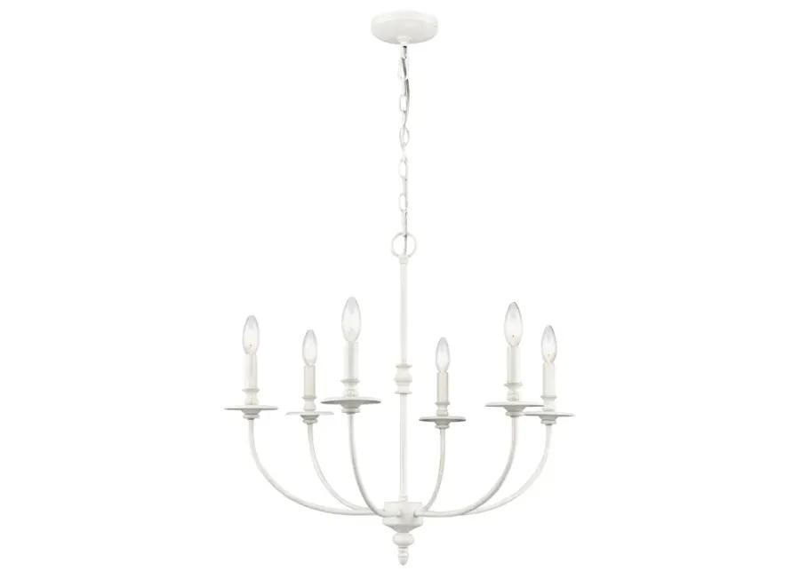 Hartford 25" Wide 6-Light Chandelier - Farmhouse White