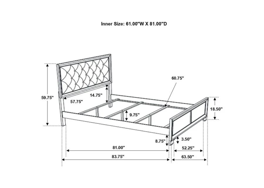 Beaumont Upholstered Queen Bed Champagne