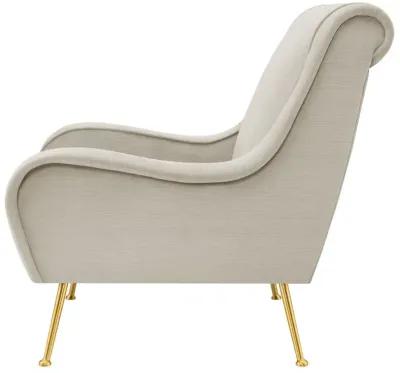 Ricci Upholstered Saddle Arms Accent Chair Stone and Gold