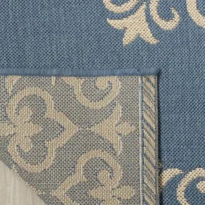 LINDEN 183 Collection LND183N-5 Cream / Blue 5'-3" X 7'-6"