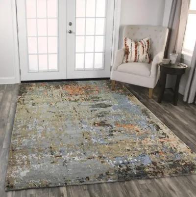 Finesse Multi Abstract Hand Spun New Zealand Wool/Tencel 8' x 10' Rectangle Rug