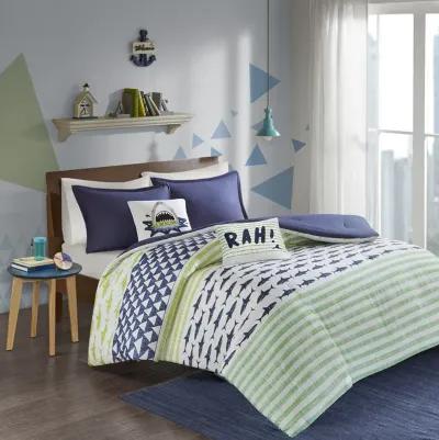 Urban Habitat Kids Finn Green / Navy Shark Cotton Comforter Set