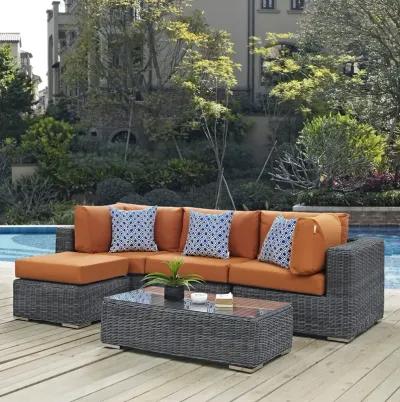 Summon 5 Piece Outdoor Patio Sunbrella® Sectional Set