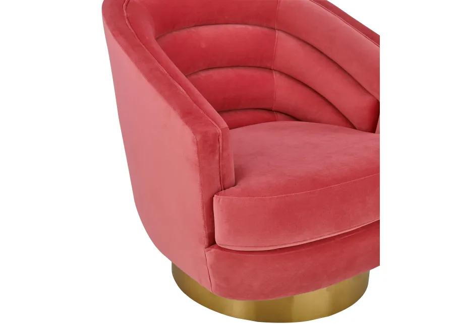 Canyon Hot Pink Velvet Swivel Chair