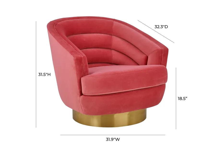 Canyon Hot Pink Velvet Swivel Chair