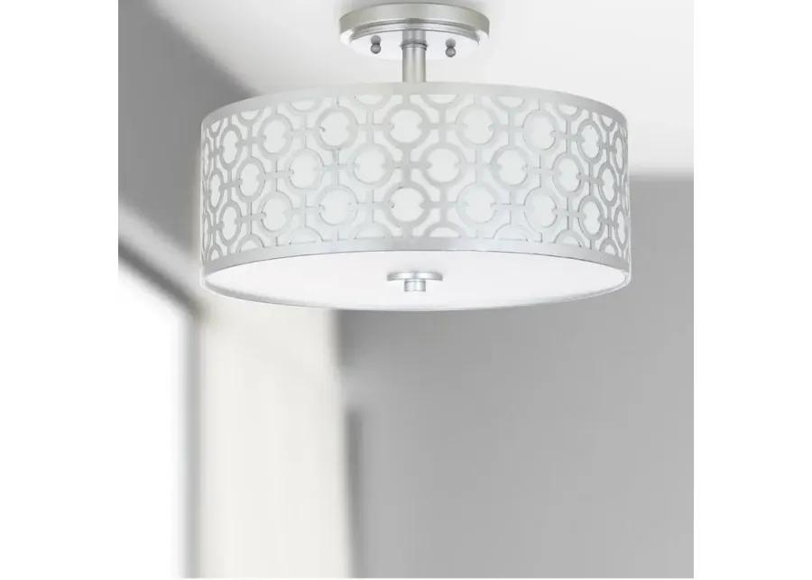 Vera Chain-Link 3 Light 15.5-Inch Dia Silver Flush Mount