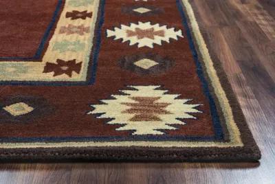 Southwest Red Southwest/Tribal Wool 10' x 14' Rectangle Rug