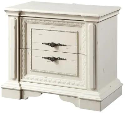 Evelyn 2-drawer Nightstand with USB Ports Antique White