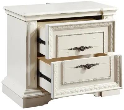 Evelyn 2-drawer Nightstand with USB Ports Antique White