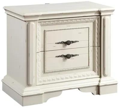 Evelyn 2-drawer Nightstand with USB Ports Antique White