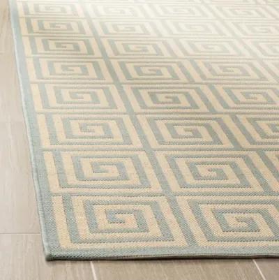 LINDEN 129 Collection LND129L-4 Cream / Aqua 4' X 6'