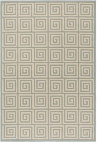 LINDEN 129 Collection LND129L-4 Cream / Aqua 4' X 6'