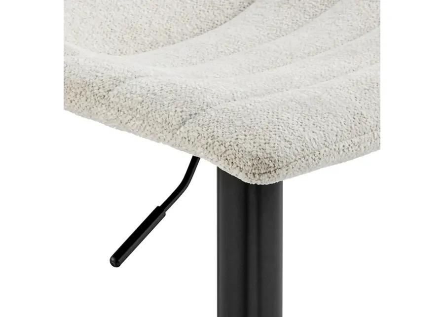 Koa KD Fabric Gaslift Swivel Bar Stool, Posh Ivory 