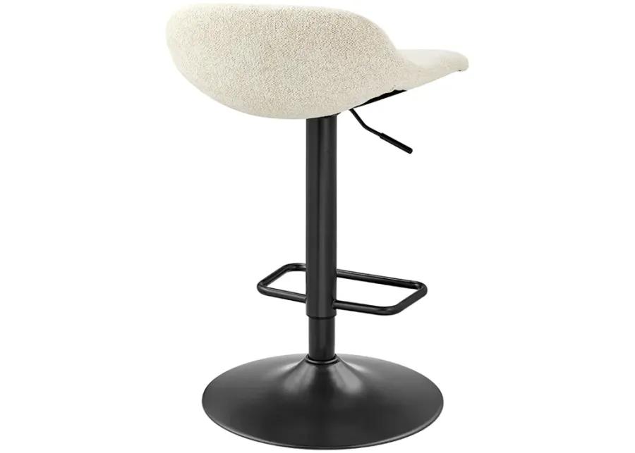 Koa KD Fabric Gaslift Swivel Bar Stool, Posh Ivory 