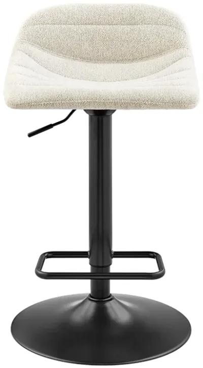 Koa KD Fabric Gaslift Swivel Bar Stool, Posh Ivory 