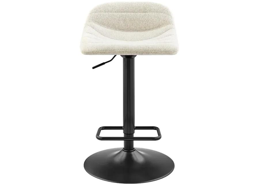 Koa KD Fabric Gaslift Swivel Bar Stool, Posh Ivory 