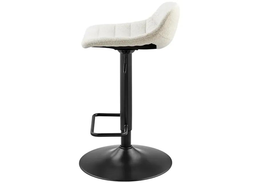 Koa KD Fabric Gaslift Swivel Bar Stool, Posh Ivory 