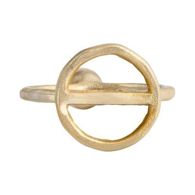 Metal, 6" Round Ring Taper Candleholder, Gold