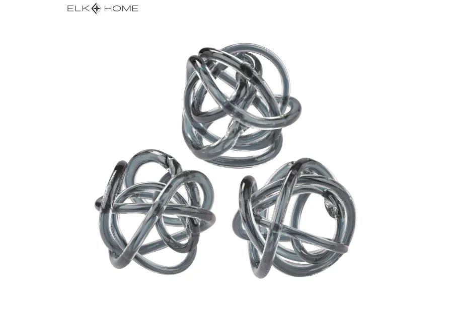 Glass Knot - Set of 3 Gray