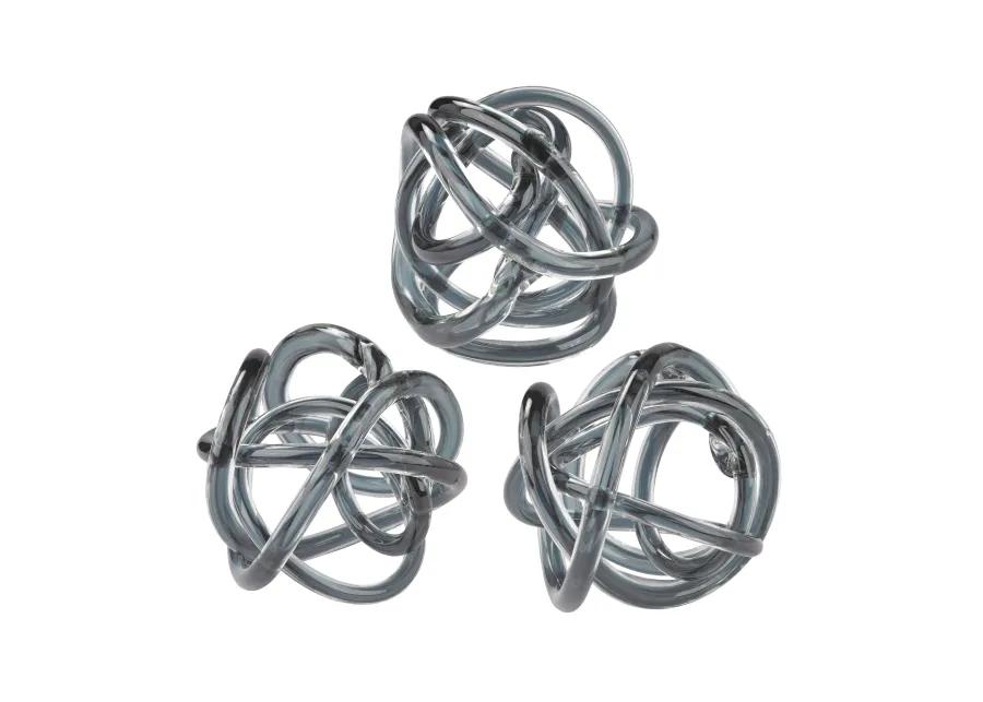 Glass Knot - Set of 3 Gray