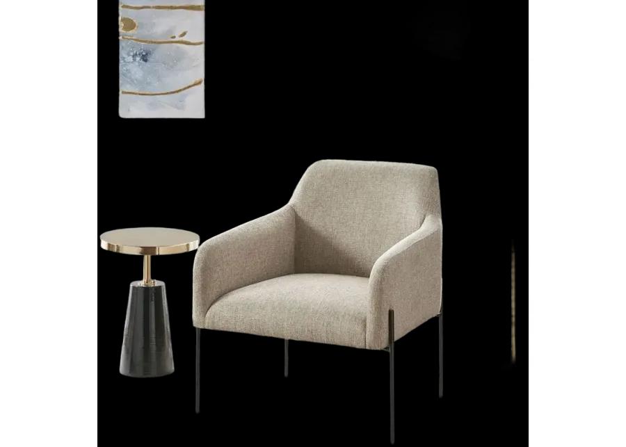 Madison Park Calder Beige Metal Leg Accent chair