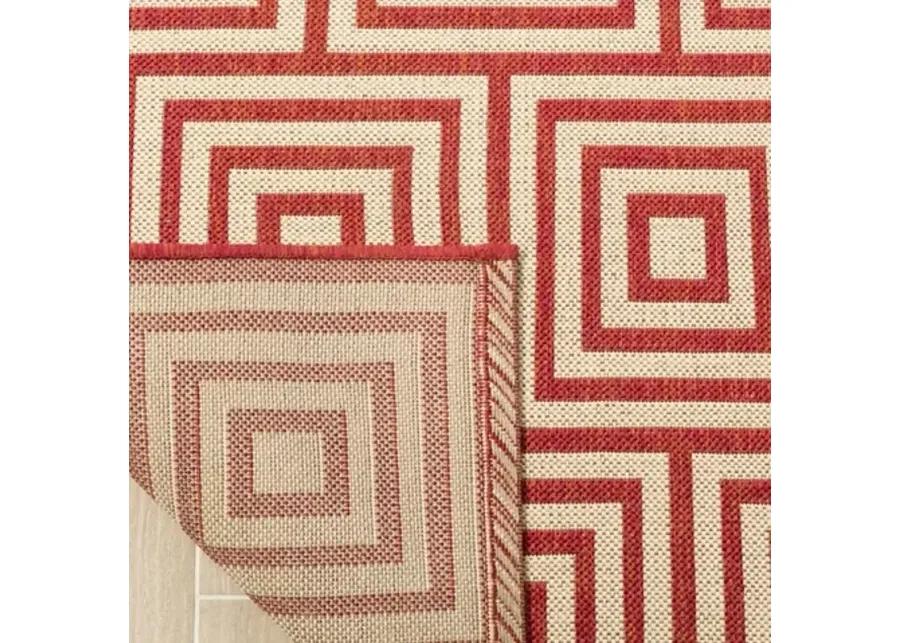 LINDEN 173 Collection LND173Q-6SQ Red / Creme 6'-7" X 6'-7" Square