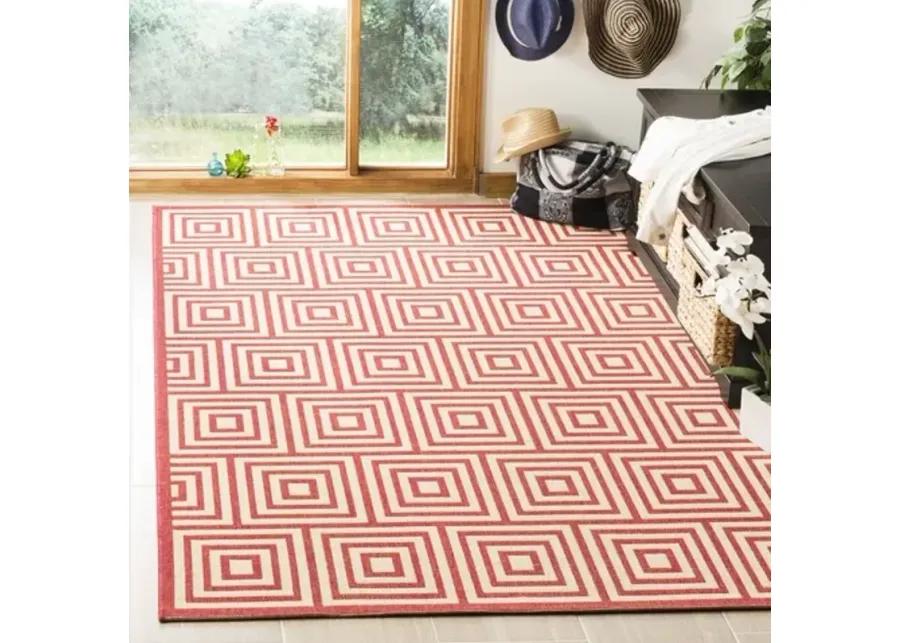 LINDEN 173 Collection LND173Q-6SQ Red / Creme 6'-7" X 6'-7" Square