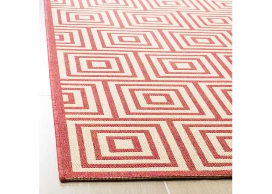 LINDEN 173 Collection LND173Q-6SQ Red / Creme 6'-7" X 6'-7" Square