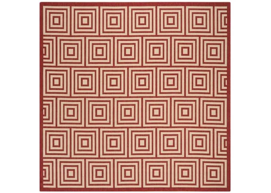 LINDEN 173 Collection LND173Q-6SQ Red / Creme 6'-7" X 6'-7" Square