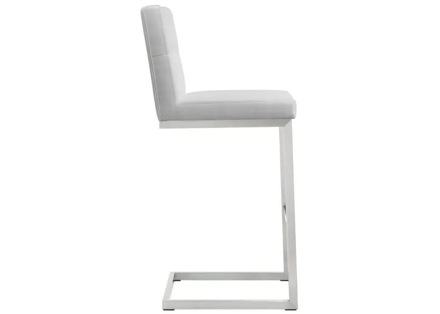 helsinki white stainless steel barstool - set of 2