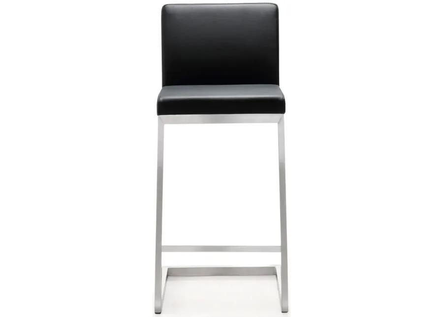 parma black stainless steel counter stool - set of 2