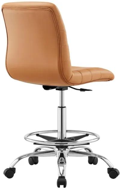 Ripple Armless Vegan Leather Drafting Chair