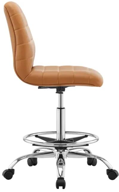 Ripple Armless Vegan Leather Drafting Chair