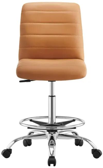 Ripple Armless Vegan Leather Drafting Chair